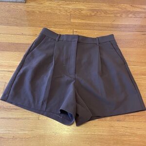 Abercrombie Brown High Waist Trouser Short, Size Large